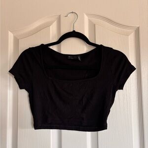 ASOS Black Ribbed Crop Top